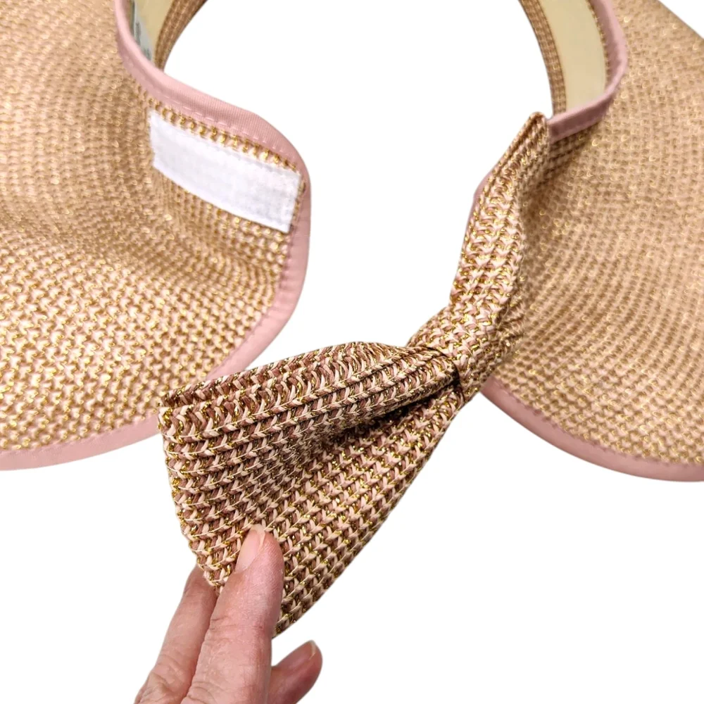 David & Young PONYFLO Bow Sun Hat – Tan & Pink | OSFM